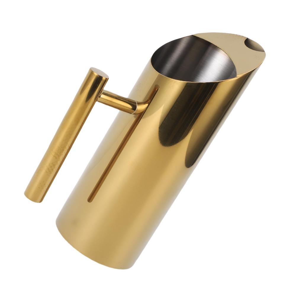 Spill Proof Spout Metal Beverage Pitcher 1 Liter Capacity 1L Metal Pitcher For Bar