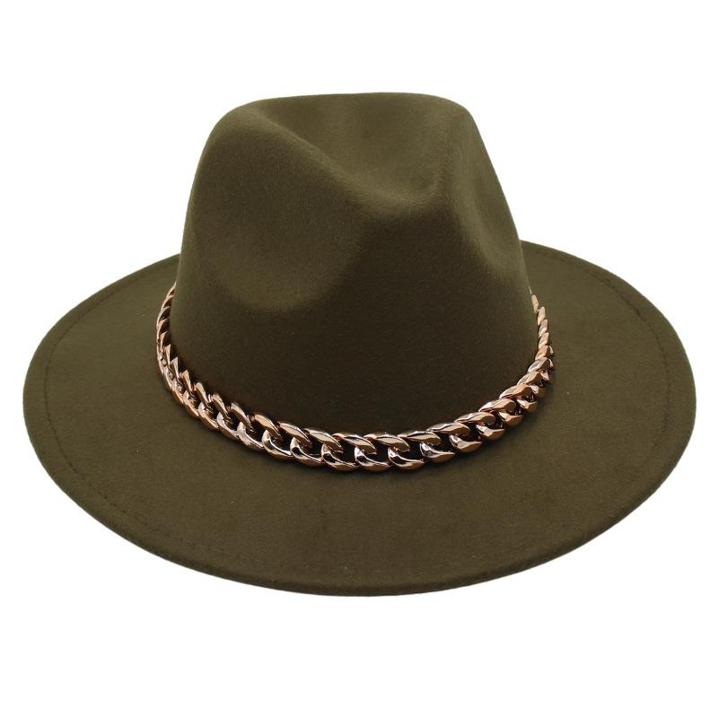 Шляпа-котелок с цепочкой, джазовая шляпа для мужчин и женщин, фетровая шляпа Джексона, сценическая твидовая шляпа