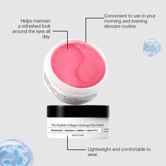 Eye Bags Remover Patch 60 Pcs Collagen Patches, Peptide Mask for Puffiness Dark Circles, Circle Treatment Hydrating Gel under Fine Lines, Skin Firming