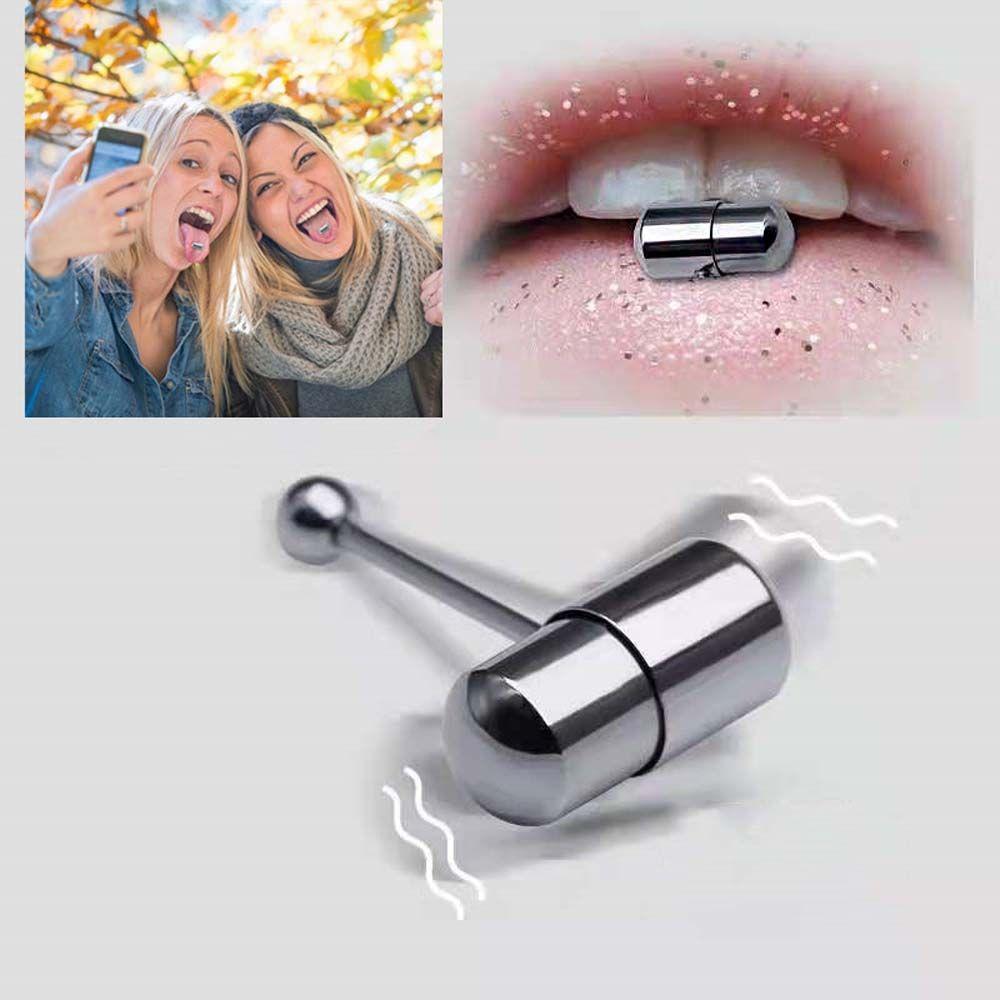 Tongue Stud Tongue Piercings Women Piercing Jewelry Body Jewelry Vibrating Tongue Nail Tongue Ring