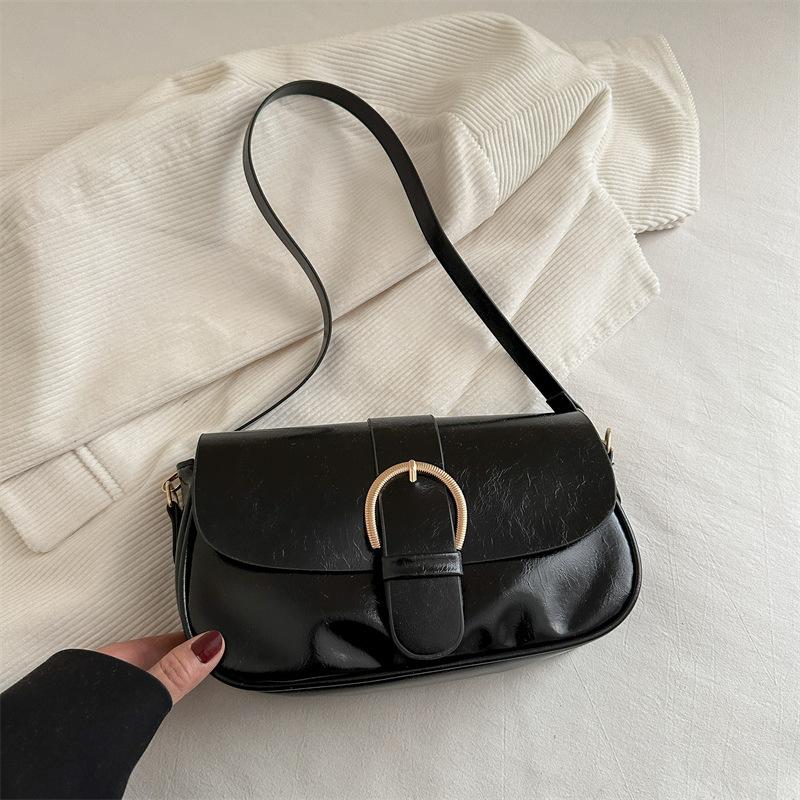 Korean version of retro simple small bag women's 2025 spring new trendy fashion messenger bag texture foreign style underarm small square bag