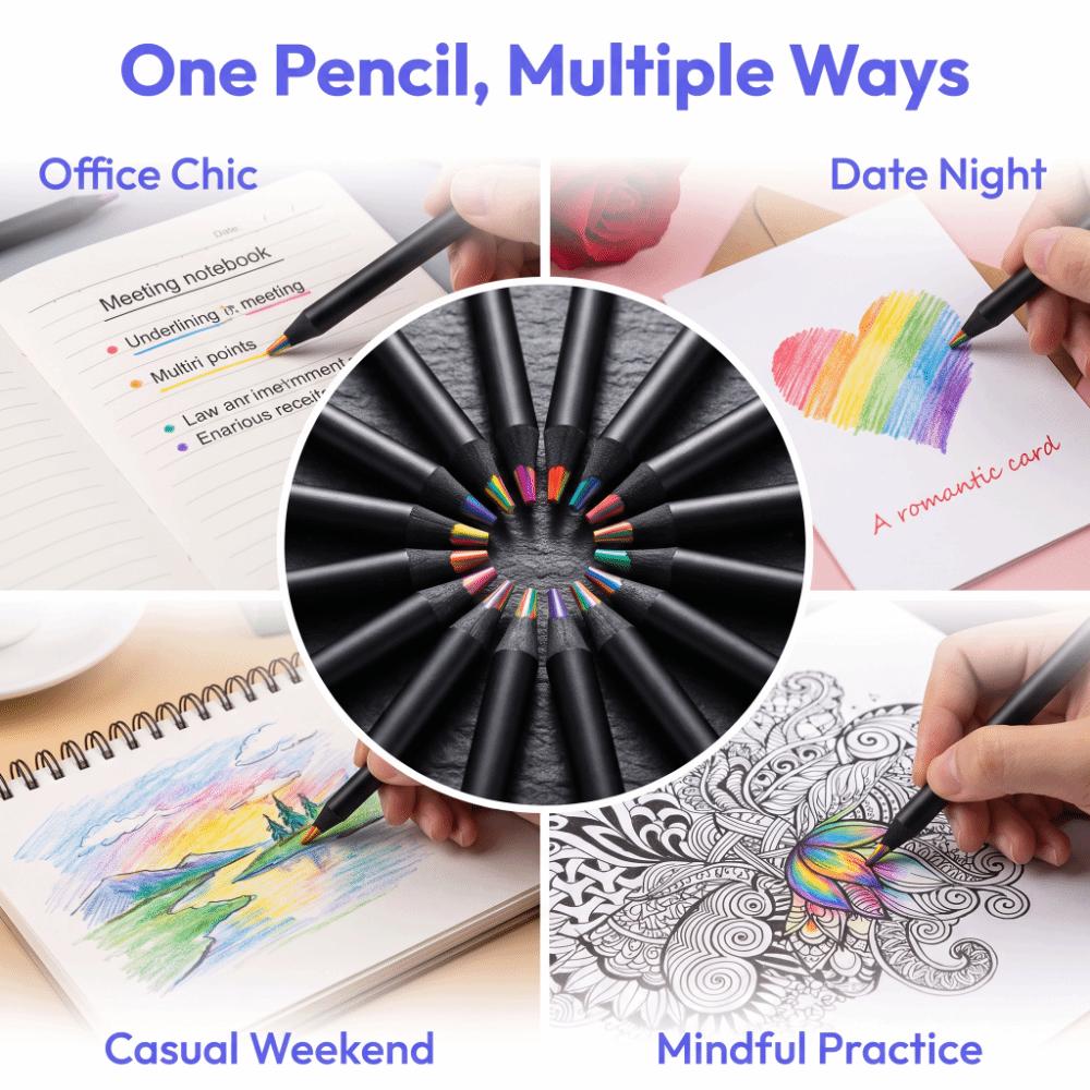 12pcs/Box Multi-color Core Colored Pencils Wooden Sketch Pencils Drawing Pencils Sketching