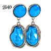 Earrings 1 Pair Drop for Women, Irregular Baroque Imitation Pearl Design Date Night Stud Earrings, Double-Layered Pendant French Style Commuting