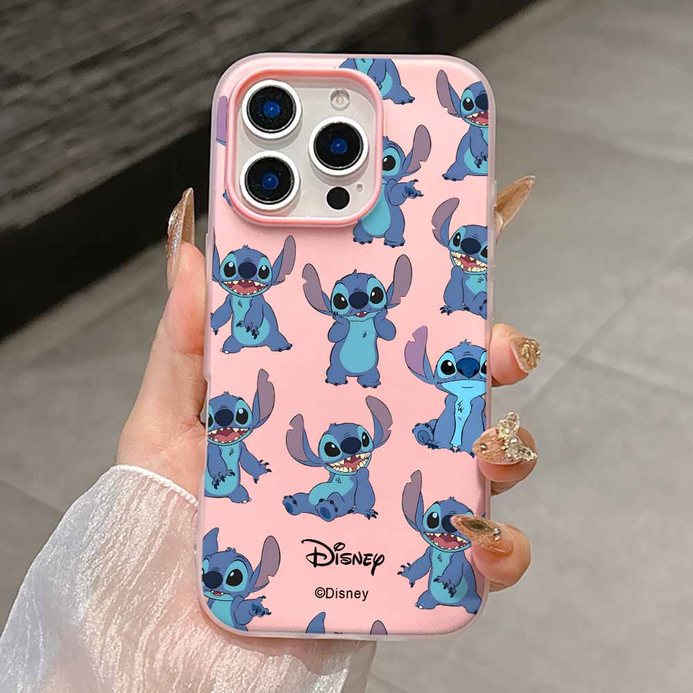 Милый мультяшный Стич Модный чехол для телефона для iPhone 17 AIR 16 15 14 13 12 11 Pro Max Plus Матовый чехол с ощущением кожи