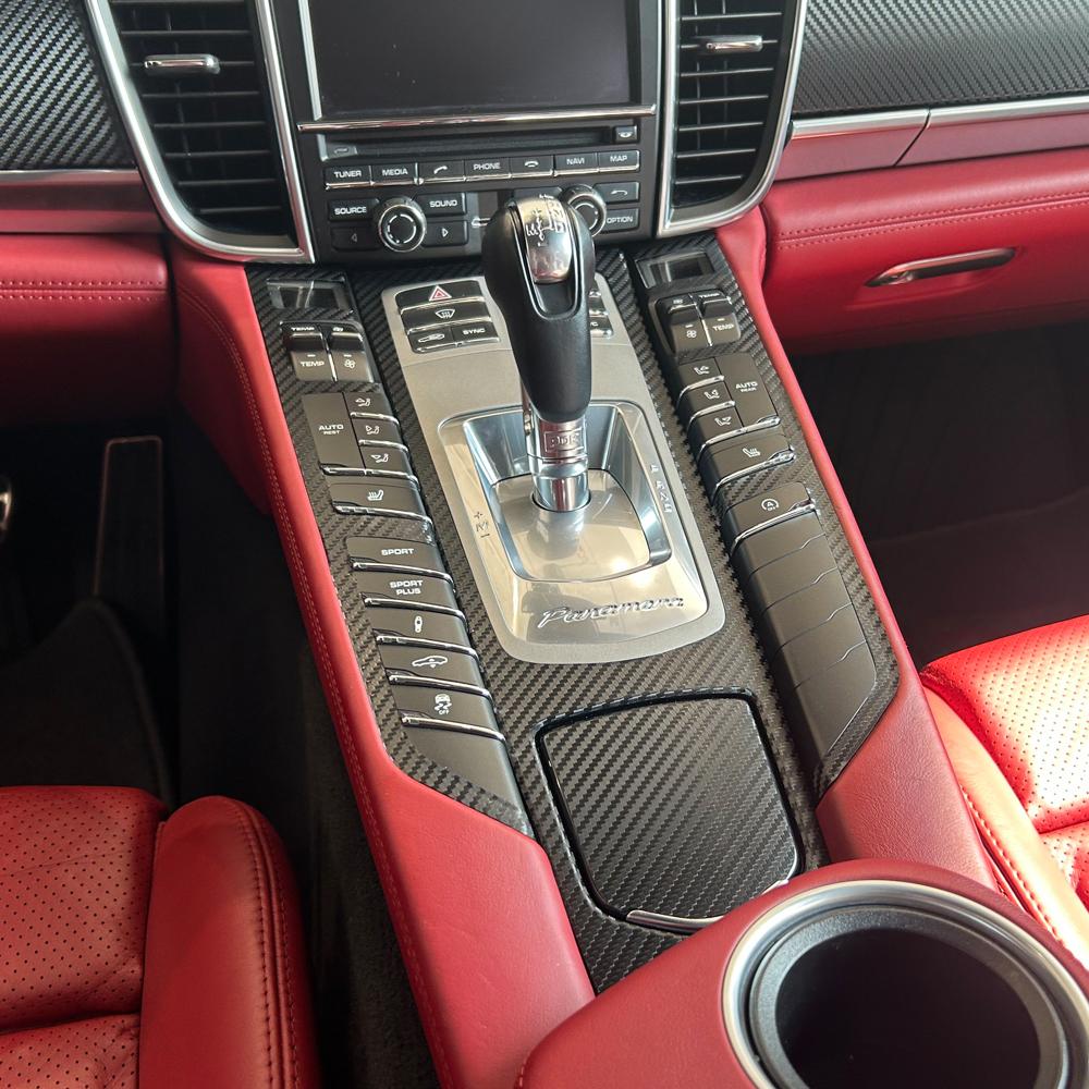 Carbon Fiber For Porsche Panamera 2010-2016 Car Film Interior Sticker Center Console Gear Dashboard Air Door Handle Lift Panel