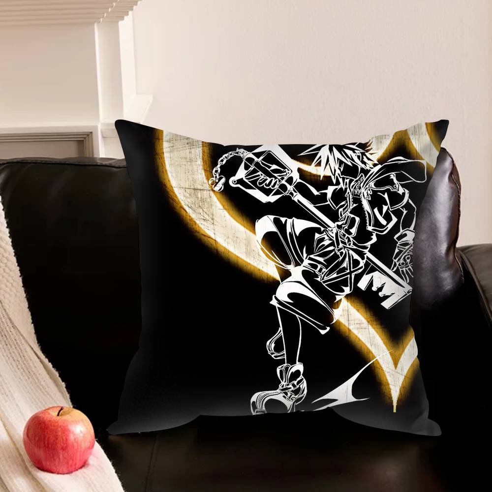 K-Kingdoms Hearts-S G-Game Pillowcase For Sofa Room Office Decor Printing Protector Cushion Cover Valentine Gift Custom