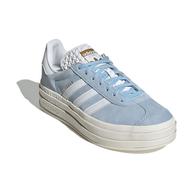 adidas Женские кроссовки Gazelle Bold Clear Sky Синие облака-белые золотисто-металлические ID6991