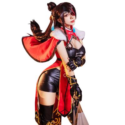 Костюм для косплея NSPSTT Genshin Impact Liyue Hokuto, Косплей Хокуто, Короля Драконов без короны, Стиль Genshin Impact (Хокуто Косплей, Без парика, Размер XS)