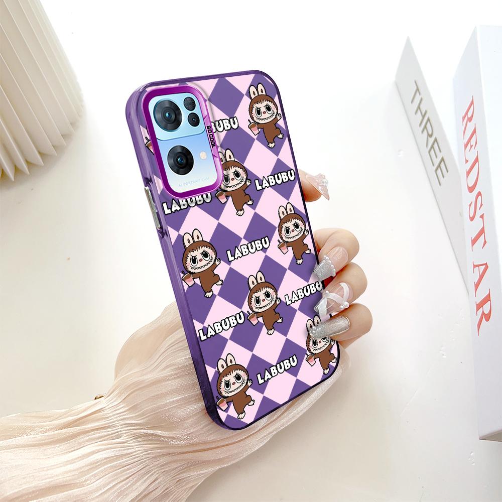 Окрашенный узор, цветной серебристый, двухсторонний, жесткий, противоударный чехол для телефона с защитой от падений для OnePlus OPPO Reno Realme