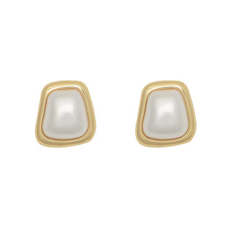 French Geometric Pearl Stud Piercing Earrings For Women Lady Fashion New Jewelry Gift Party Wedding bijoux femme