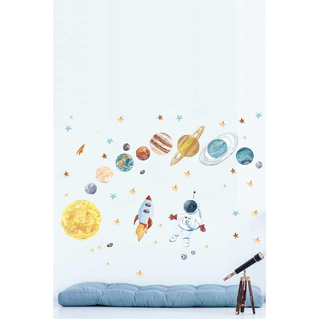 Medium Size Astronaut And Planets Set Wall Sticker
