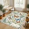 Butterflies Dragonflies Garden Theme Soft Crystal Velvet Rug Custom Name & Text Print Non Slip Floor Rug for Bedroom Living Room