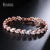 RAKOL Korean Willow Leaf Zircon Bracelet - Elegant Fashion Jewelry for Women