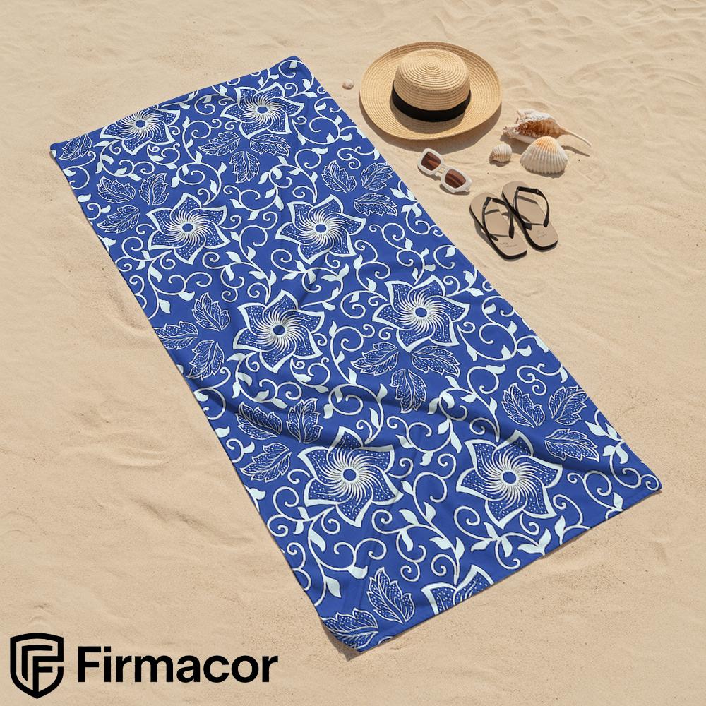 Blue Floral Art Cartoon Anime Beach Towel Microfiber Quick Dry Super Absorbent Soft Bath Towel for Kids Adults Travel