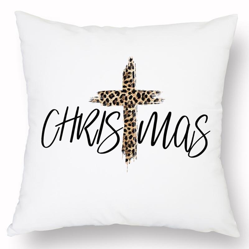 Новая Рождественская Льняная Наволочка с Принтом Домашний Диван Гостиная Праздничная Грязеотталкивающая Подушка
