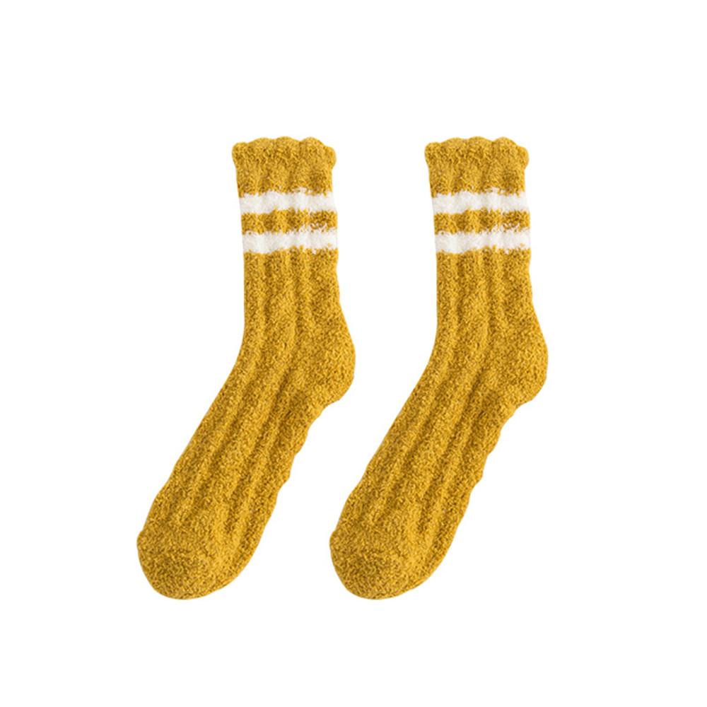 Ladies Women Soft Fluffy Bed Socks Winter Warm Stripe Sox Slipper Fleece Sock