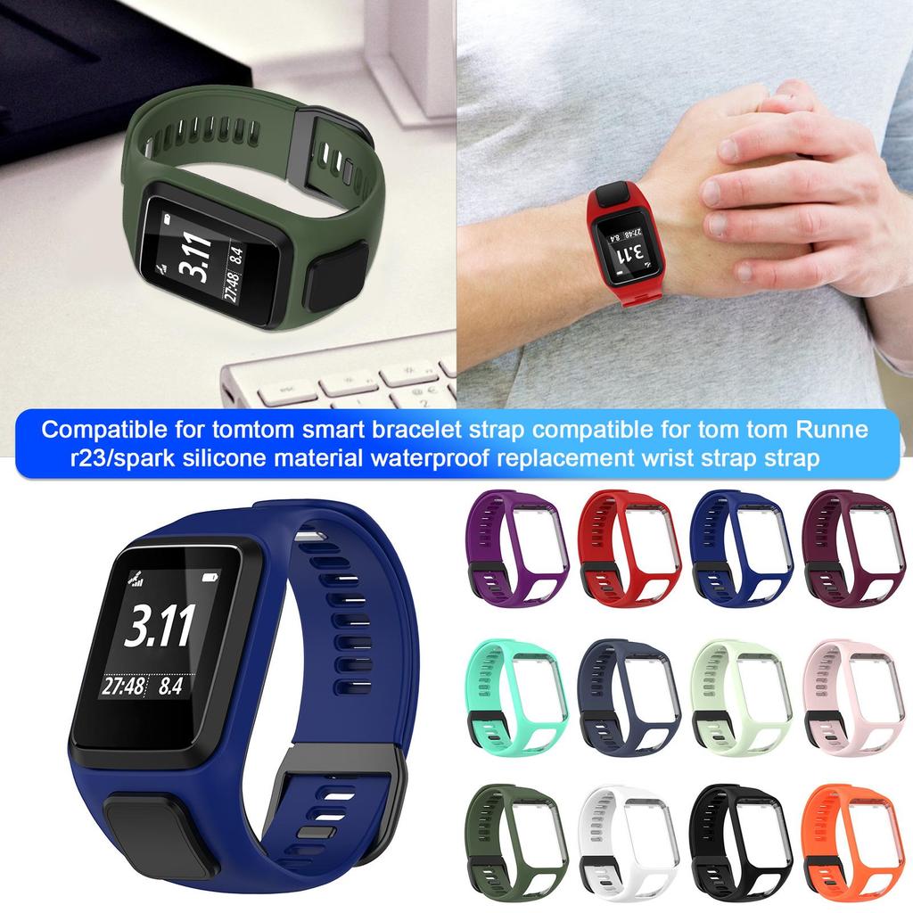 Совместимый с TomTom Smart Bracelet Strap Совместимый с Tom Tom Runner23 Spark Silicone