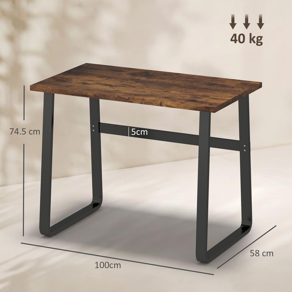Industrial Writing Desk With Metal Legs 100 X 58 X 74.5cm Rustic Brown And Black