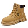 Мужские 2025 Осень Пустынные Боевые Ботинки Высокие Водонепроницаемые Рабочие Ботинки Британский Стиль Кожаные Уличные Ботильоны Удобные