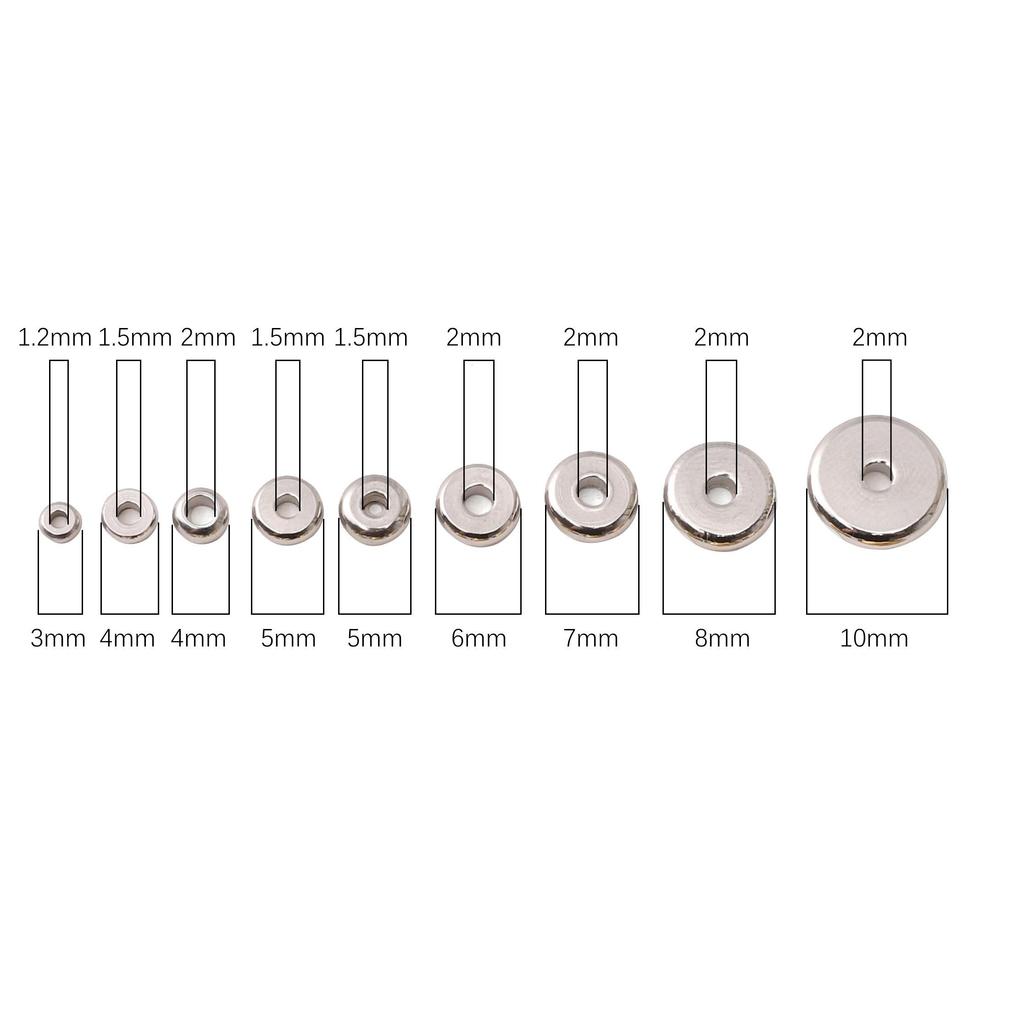 5-100 шт. Плоские круглые бусины-разделители из нержавеющей стали для изготовления браслетов, ожерелий и других ювелирных изделий своими руками