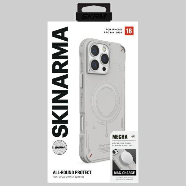 Skinarma Case Mecha Iphone 16 Pro Max    6.9 Magnetic Charging Light Grey