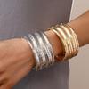 Metal Cuff Bangles Zinc Zinc Alloy Exaggerated Bracelet Simple Wide Open Bangle Women