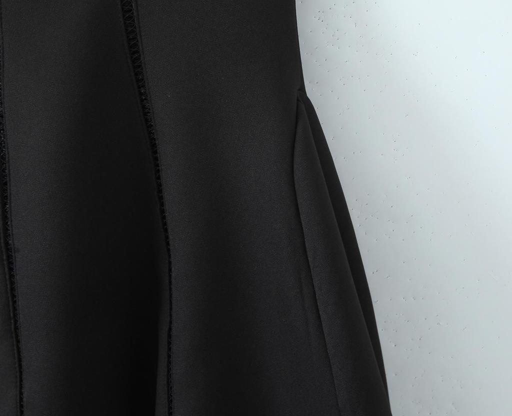 2025 Европейский и Американский Стиль Черное Платье-Халтер с Квадратным Вырезом Без Рукавов в Ретро Стиле