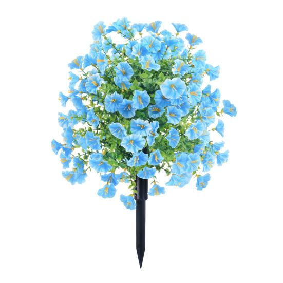 Faux Morning Glory Flowers Artificial Morning Glory Bush with Ground Spike Realistic Fake Greenery Shrubs for Farmhouse Porch Patio Decoration