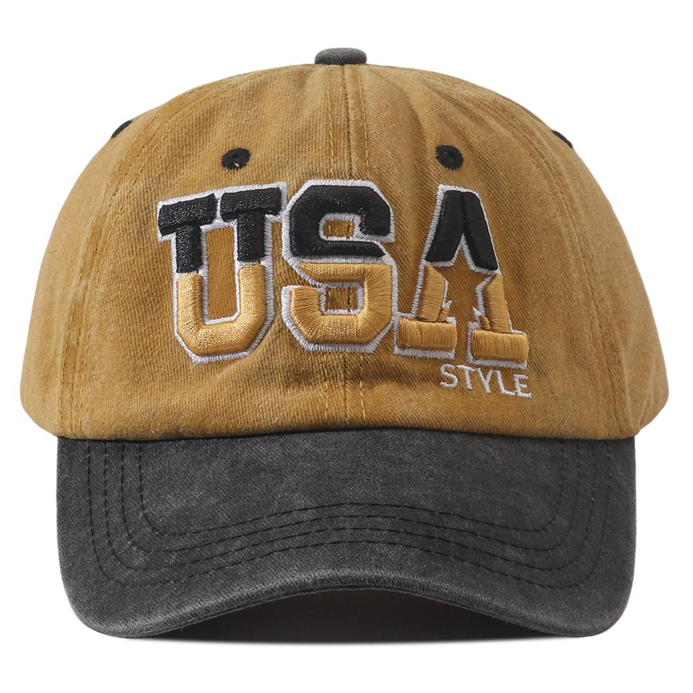 Новая унисекс бейсболка с вышивкой буквы USA, стираный хлопок, snapback, хип-хоп, уличные кепки с козырьком для женщин, мужчин