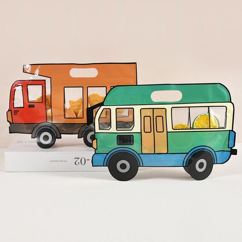 10 шт. строительный грузовик конфеты подарочный пакет полицейская машина экскаватор печенье закуски сумки на молнии детский день рождения сувениры декор поставки