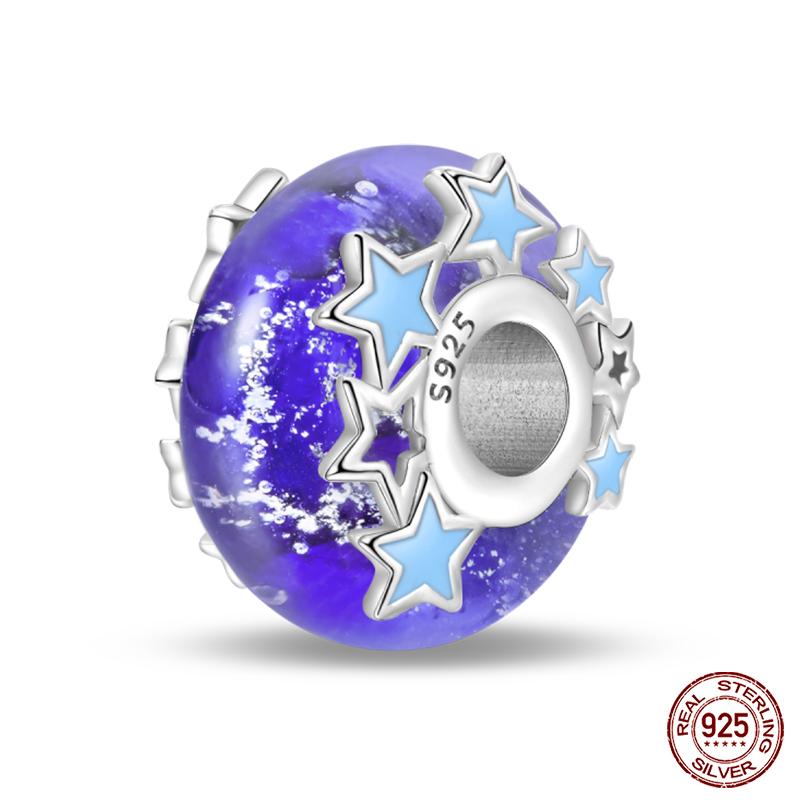 Мода Медь Разноцветный Цветок Перо Океан Светящийся Стекло Шармы Бусины Подходят для Оригинальных Браслетов Qikaola DIY Ювелирные Изделия