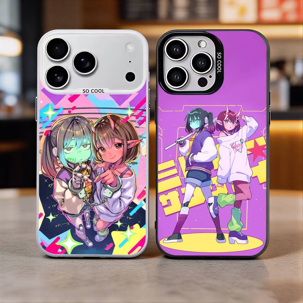 M-Milky S-Subway Anime Colorful Silver Back Phone Case For IPhone 17 16 15 14 13 12 11 Plus Pro Max Plus