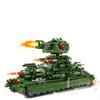 MOC Военные Игры Мир Танков Строительные Блоки WW2 Военный Армейский Танк KV44 KV99 Модель Танка Вращающаяся Башня Тяжелый Танк Оружие Игрушки