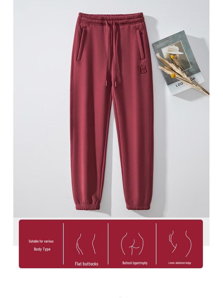GAGN Рекомендует: Женские красные гаремные брюки на флисовой подкладке, больших и маленьких размеров, свободного облегающего кроя