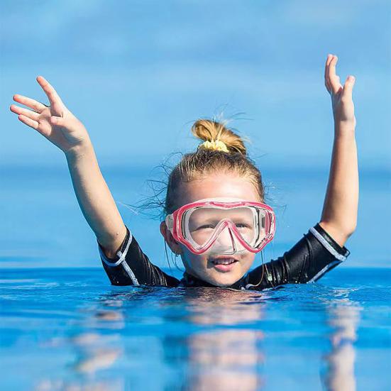 Детские очки для плавания с защитой носа, регулируемая подушка для лица для подводного плавания с маской и трубкой, противотуманные очки для плавания с широким обзором для детей