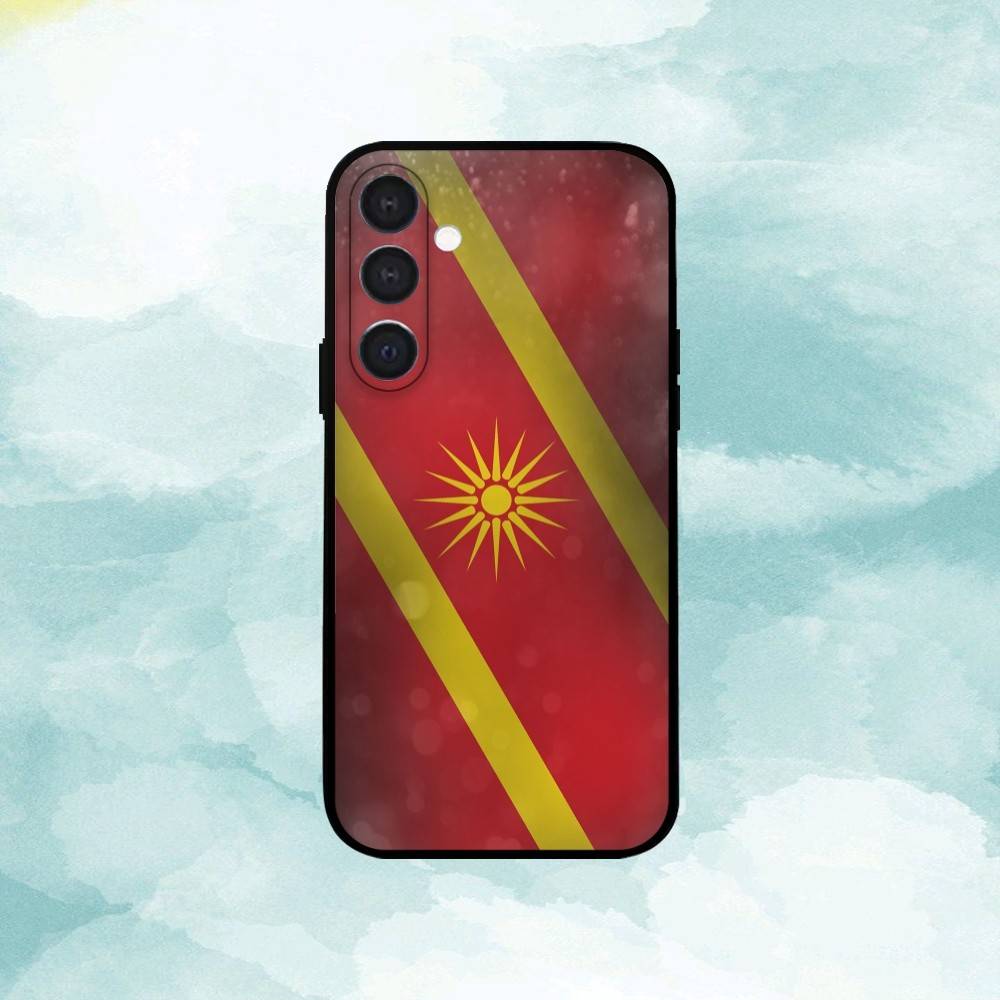 M-Macedonia Flag  Phone Case For Samsung  A73,A21s,A22,A31,A32,A52,A53,A71,A80,Soft Black Shell