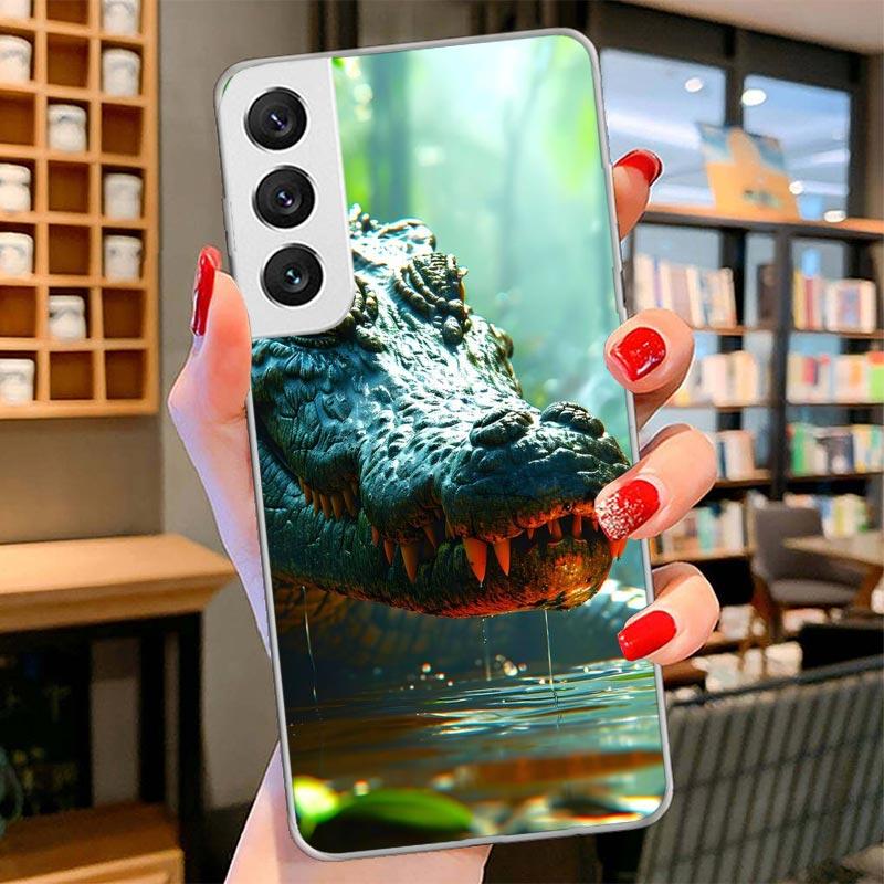 Crocodile Animal Cover Phone Case For Samsung Galaxy S26 S25 Edge S24 Ultra S23 S22 Plus S21 S20 FE Soft Fundas Shell Galaxy S25