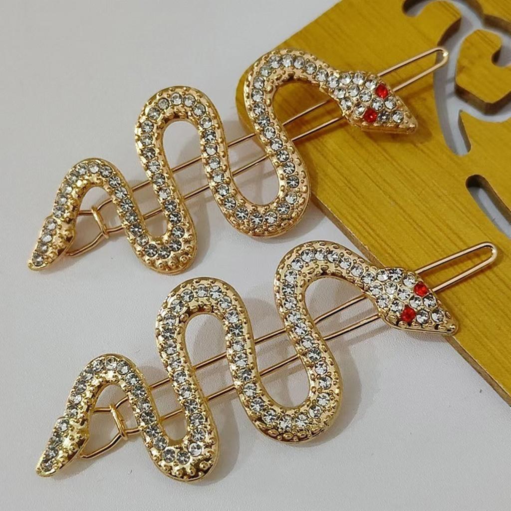 Luxurious Rhinestone Snake Hair Clip For Women With Unique Designs Elegant Hair Styling Accessories Side Clip Hair Pin