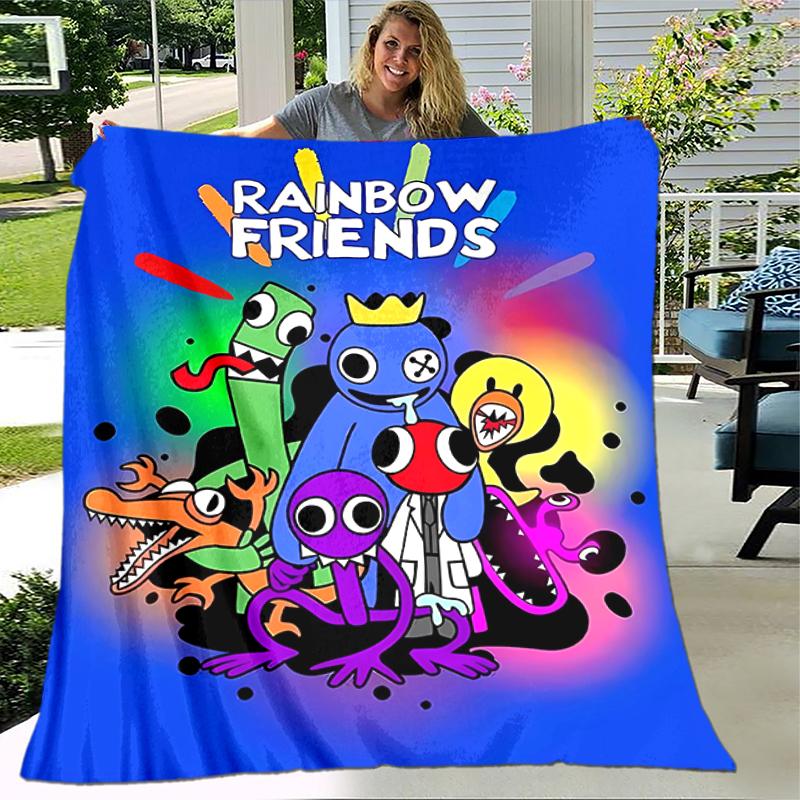 1pc Blanket Rainbow Friends1 Print Design, Lightweight Blanket for Sofa, Bed- Soft &Warm, Gift for All Seasons like Christmas, Halloween