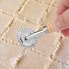 Manual Pizza Lace Rolling Wheel Handheld Wooden Handle Pie Embossed Edge Cutter Zinc Alloy Side-Embossed Biscuit Mold Dumpling