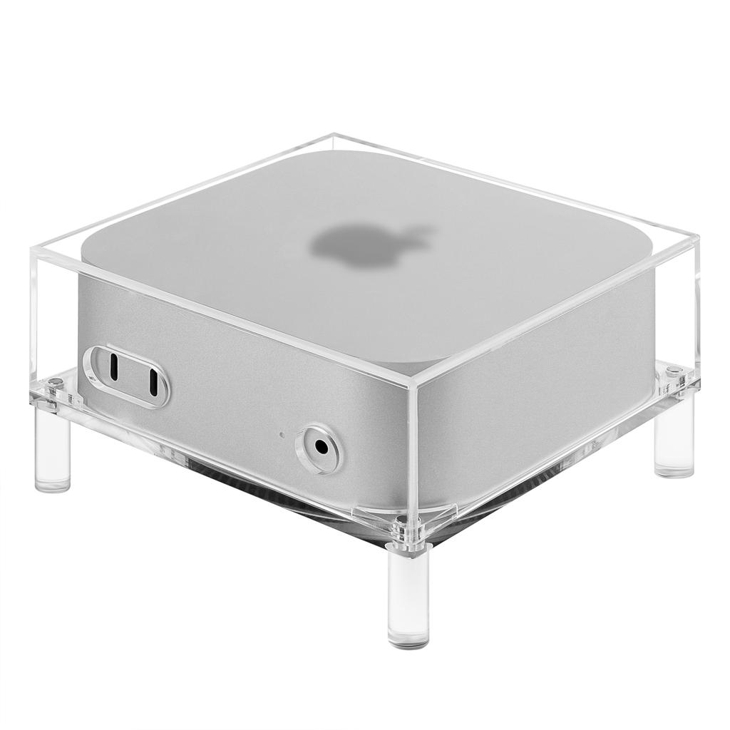 Geekria Clear Acrylic Dust Cover Compatible with 2024 Mac Mini M4, 2024 Mac Mini M4 Pro Stand - Accessories, Desktop Host Cover