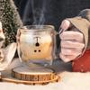 1 шт. Креативная милая кружка для кофе с двойными стенками в виде медвежонка, картонная чашка из двойного стекла, стакан для молока, подарок для леди, подарок с милым медвежонком, рождественский подарок, подарок для девочек