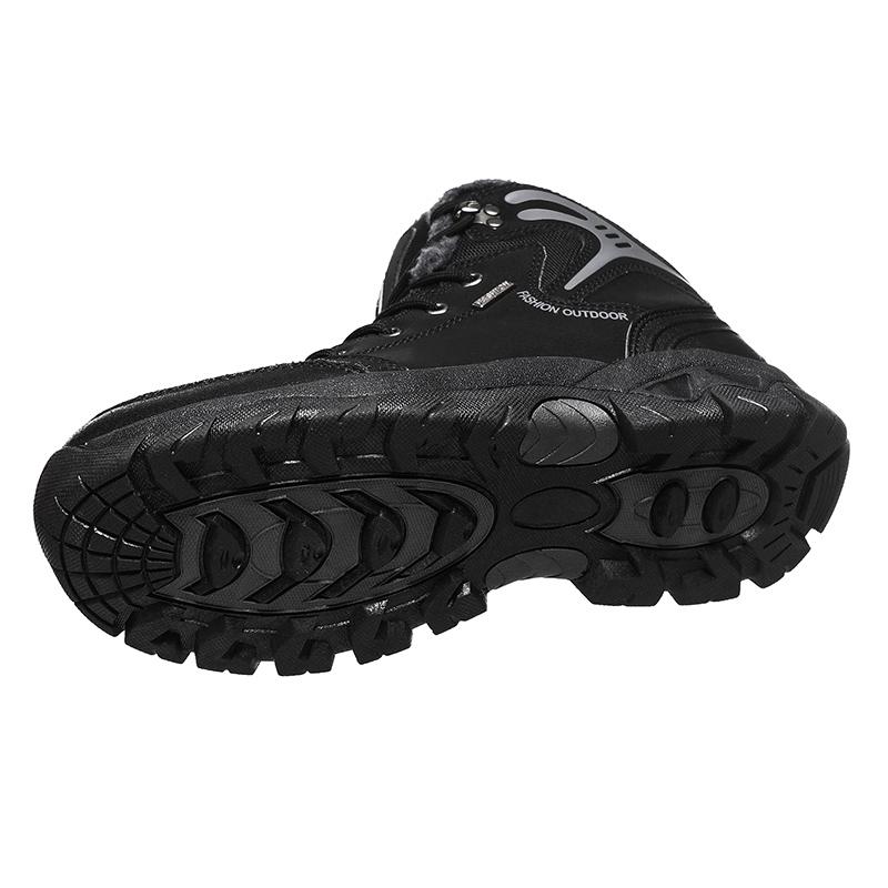 39-47 Мужская бархатная уличная обувь с высоким берцем, обувь для скалолазания большого размера, теплые походные ботинки для волос