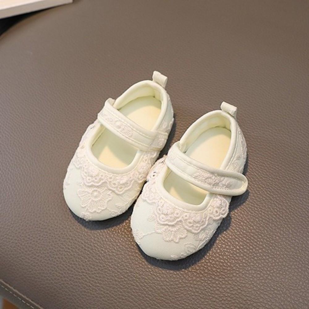 White Color Princess Shoes Non-Slip Sole Rubber Sole Shoes New Toddler Shoes for 0-15 Month