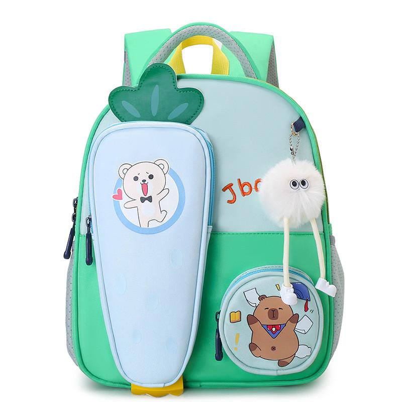 Eyecatching Cartoon Carrot Backpack For Young Children Made Of Quality Canvas Material