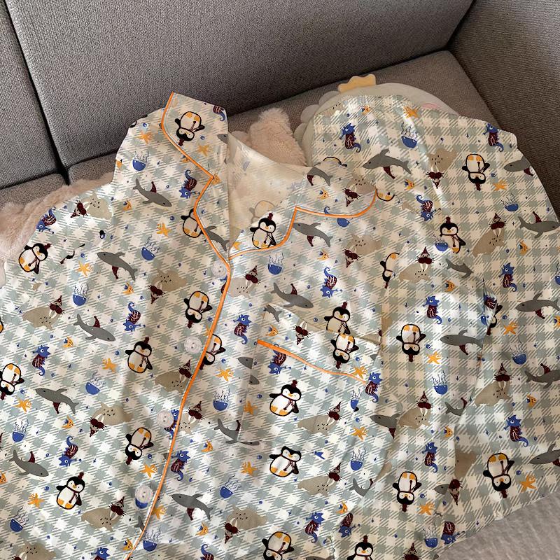 Весна Осень Милый Сетчатый Девочки Пижамный Комплект Длинный Рукав Для Отдыха Пижамы Женщин Свободная Ночная Рубашка Домашняя Одежда Костюм