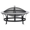 Garden Fire Bowl with Grill Stainless Steel 76 cm