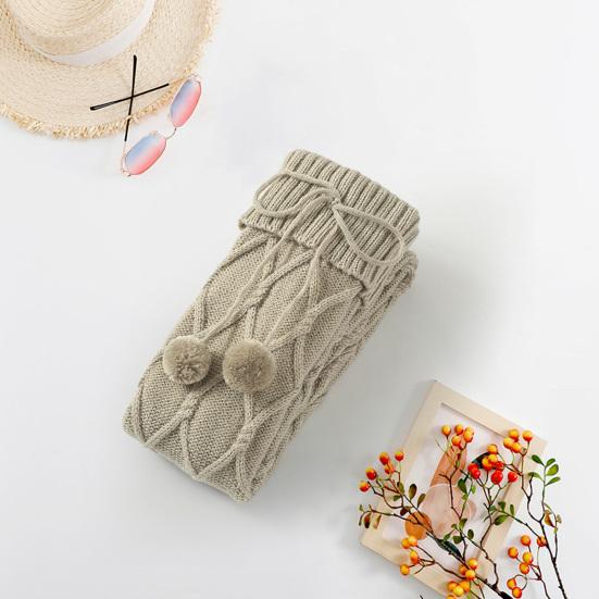 1 пара плетеных плюшевых шариков с бантом и декором, узкие длинные чулки, носки с текстурой ромба, вязаные носки выше колена