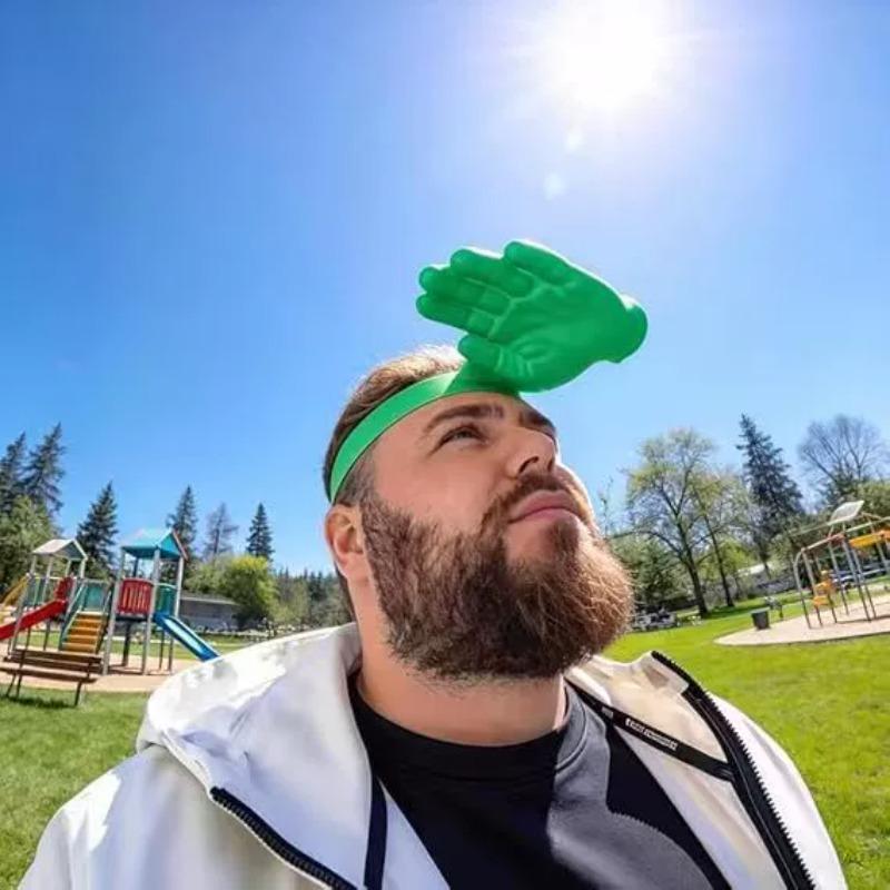 Gorra de sol creativa 3D con forma de mano para verano, accesorio divertido para fotos al aire libre