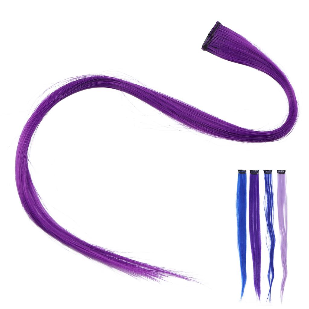 Colored Hair Extensions Highlight Synthetic Hairpiece Clipin Hair Extensions for Girls